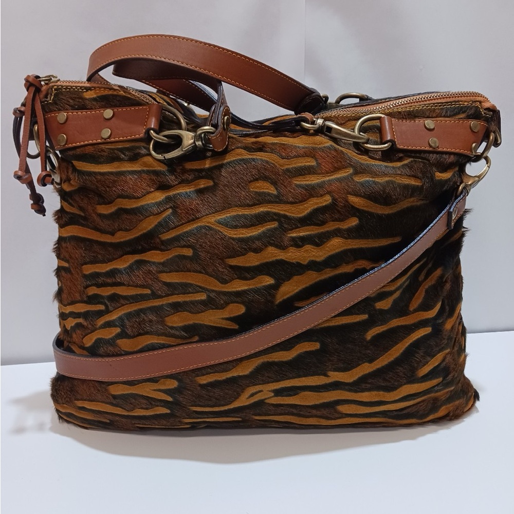 Cavalcanti Italian Orange Bag Made in Italy animal print